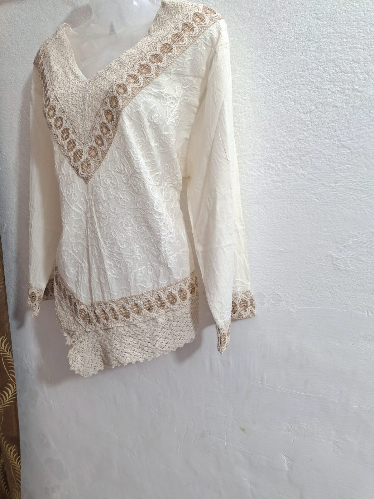 ๐ผ Elegant Off-White Pure Cotton Kurti | Ethnic Chic | Sizes S to XXL*