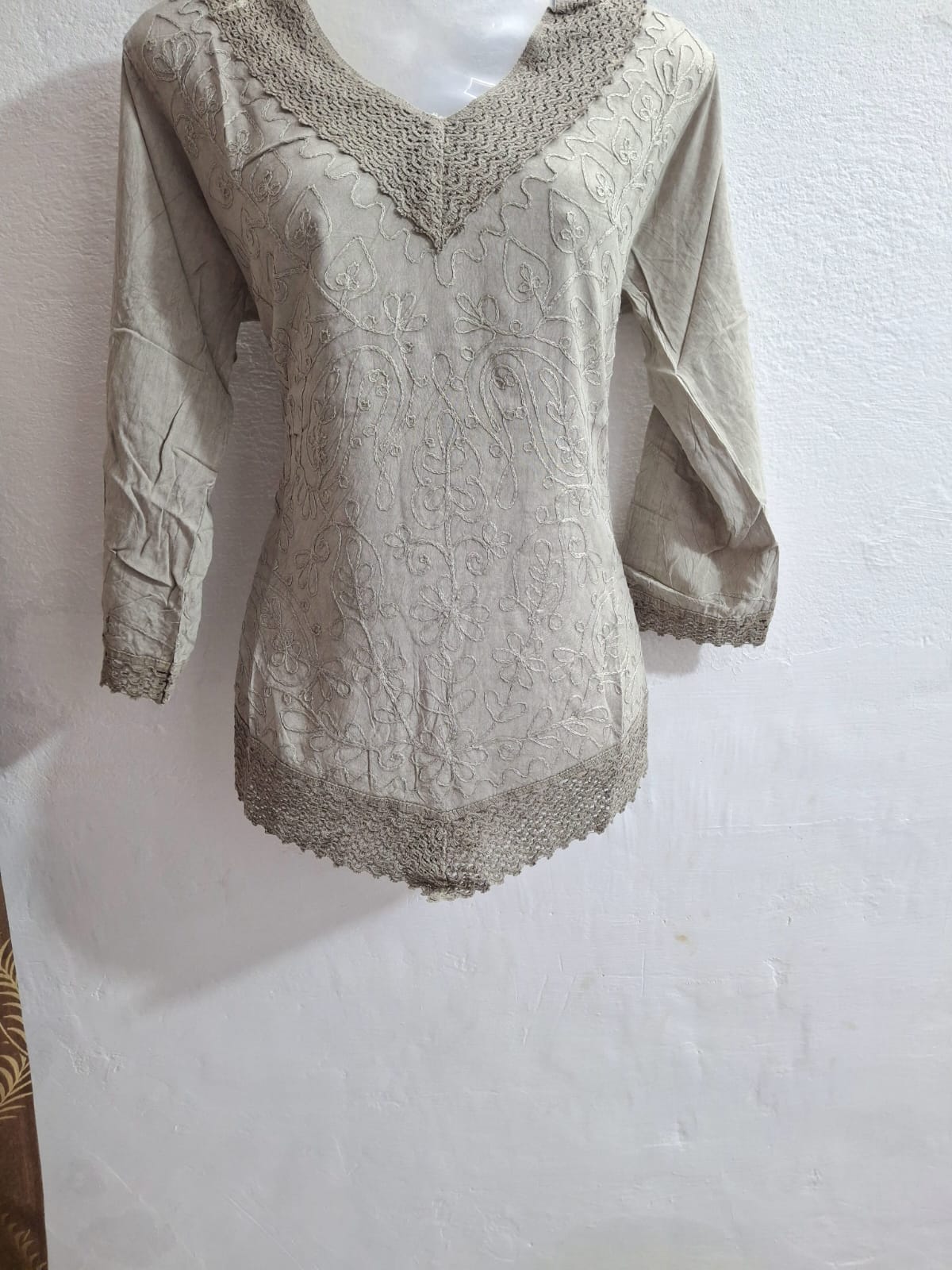 ๐งต Pure Cotton Embroidered Kurti | Sizes S to XXL | Multiple Colors Available ๐ธ