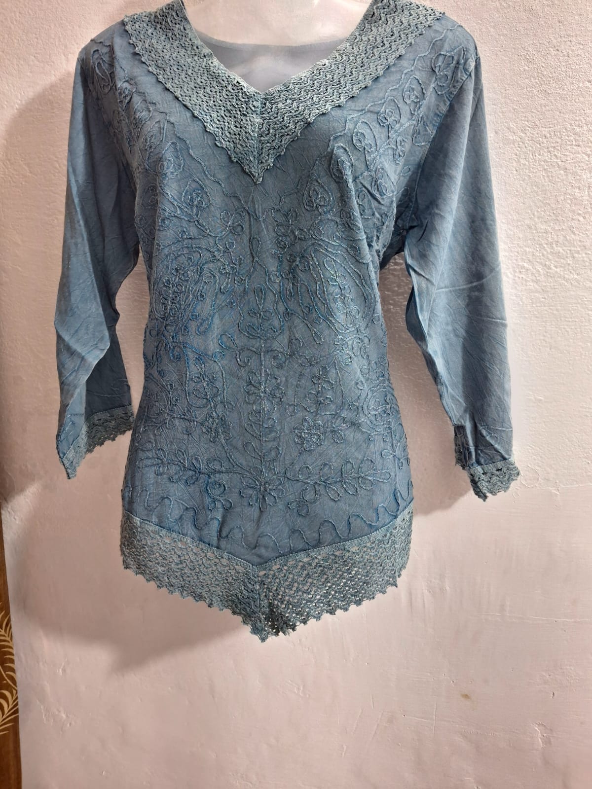 ๐งต Pure Cotton Embroidered Kurti | Sizes S to XXL | Multiple Colors Available ๐ธ
