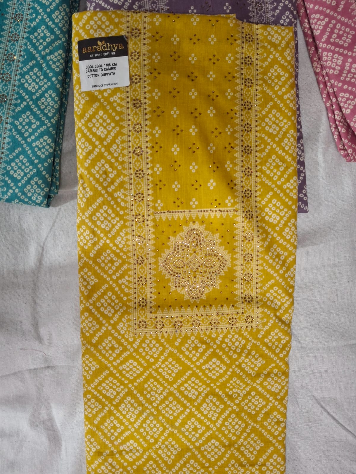 Elegant Jaipuri Bandhej Cotton Suit✨ with Intricate Embroidery