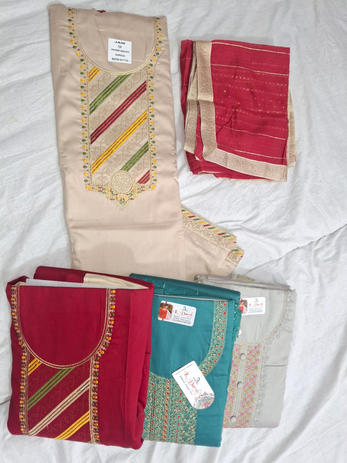 š Elegant Jam Cotton Unstitched Suit Set Collection