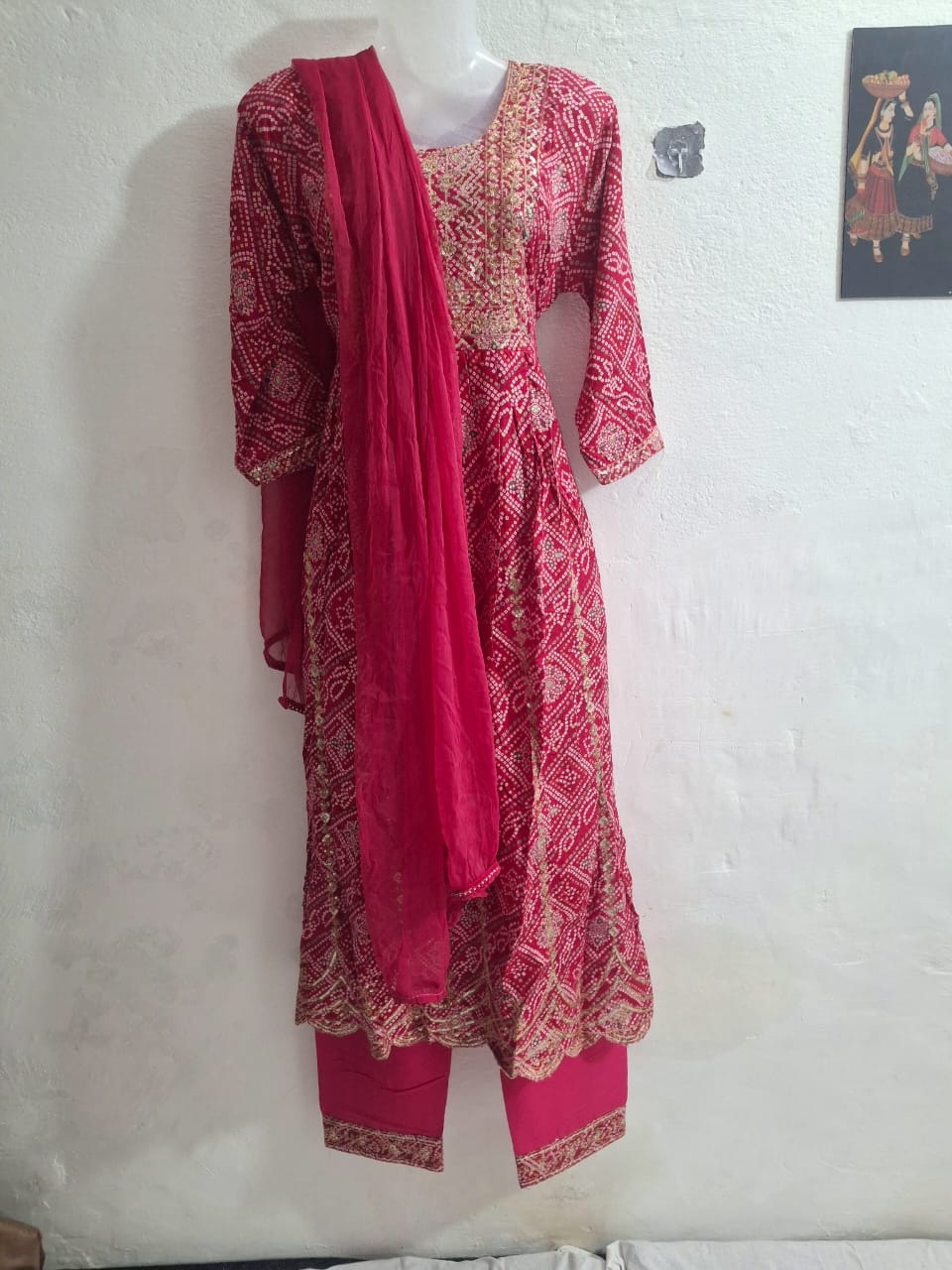 ✨Bandhani Free Size Suit Set with Embroidery ✨