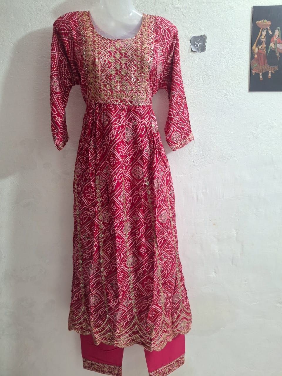 ✨Bandhani Free Size Suit Set with Embroidery ✨