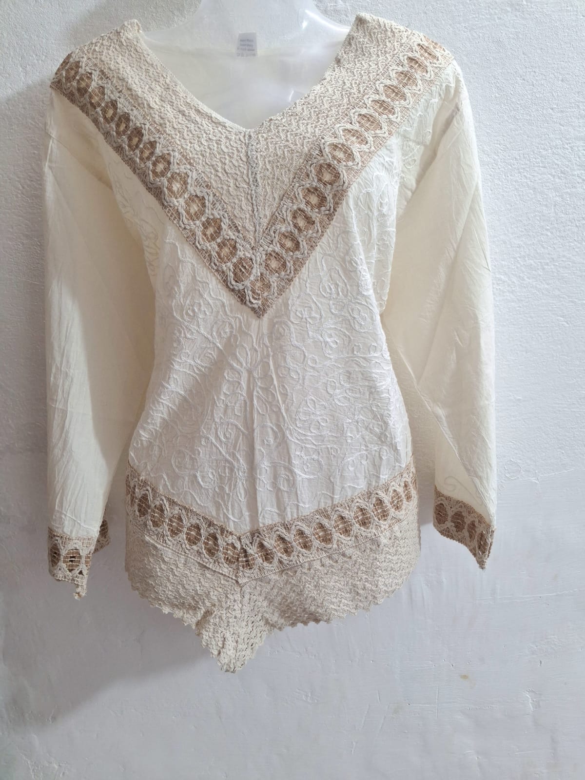 🌼 Elegant Off-White Pure Cotton Kurti | Ethnic Chic | Sizes S to XXL*