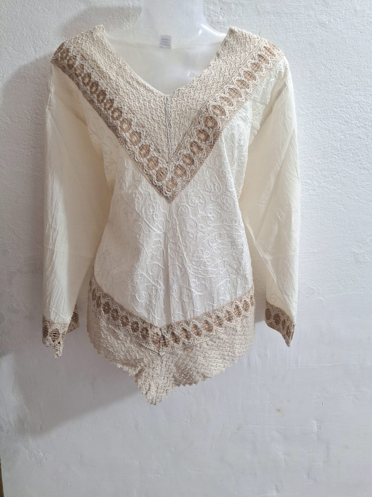 🌼 Elegant Off-White Pure Cotton Kurti | Ethnic Chic | Sizes S to XXL*