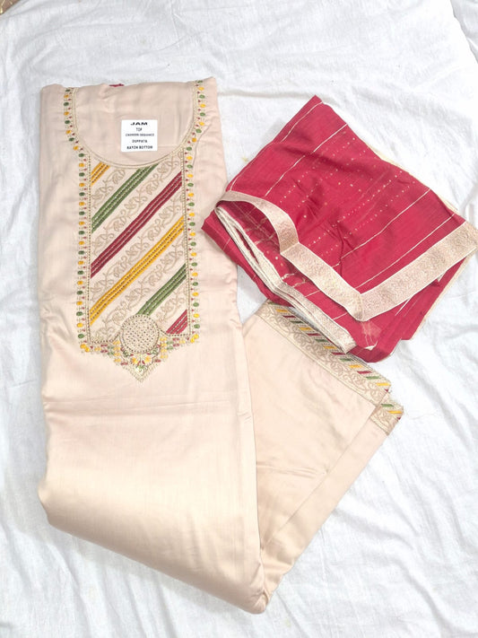 🌟 Elegant Jam Cotton Unstitched Suit Set Collection
