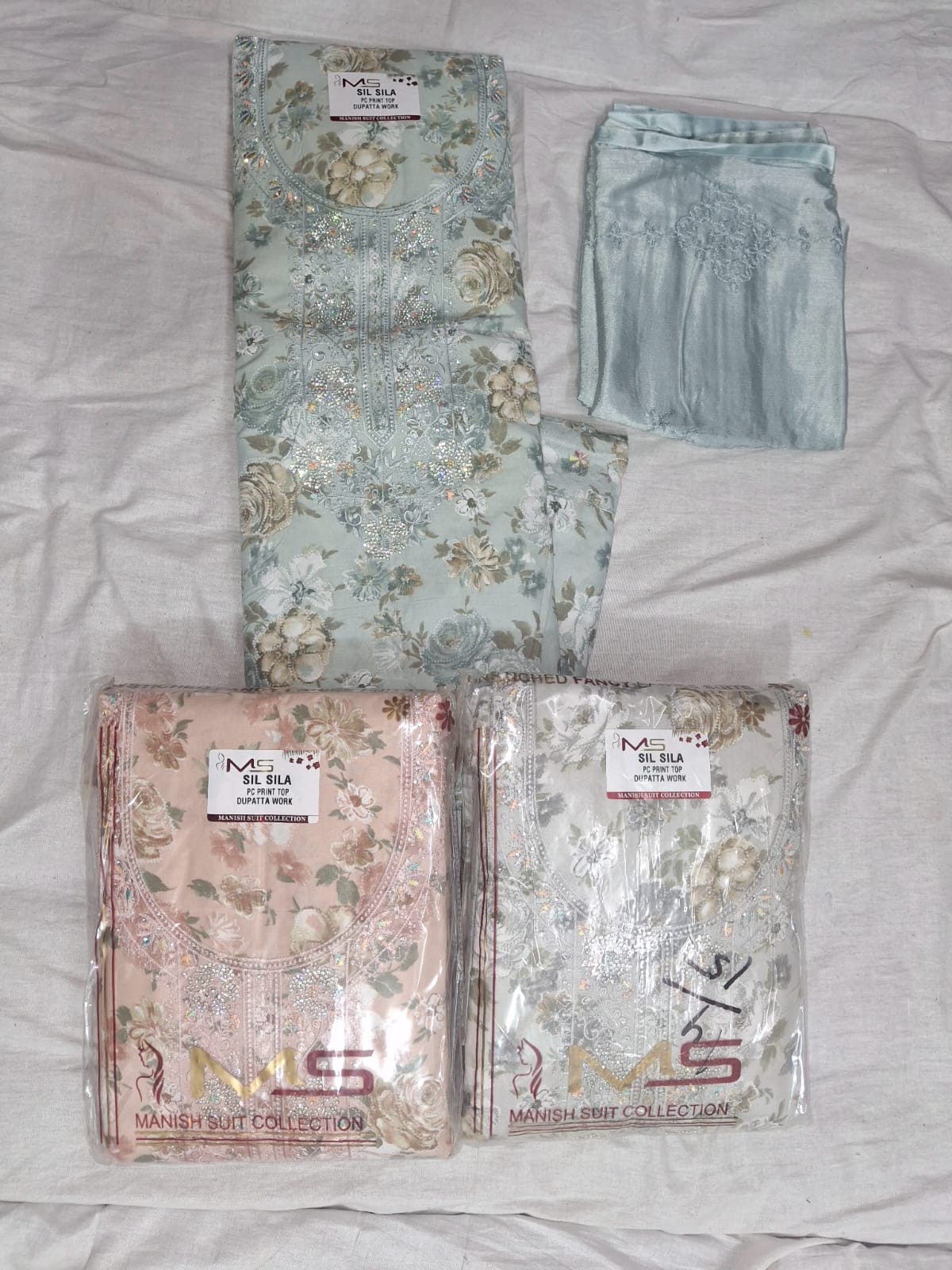 ✨ Floral PC Print Suit with Embroidered Dupatta – Unstitched Elegance