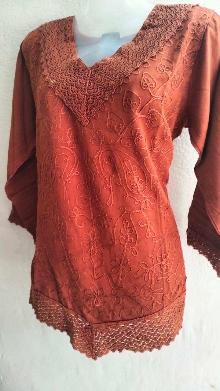 🧵 Pure Cotton Embroidered Kurti | Sizes S to XXL | Multiple Colors Available 🌸